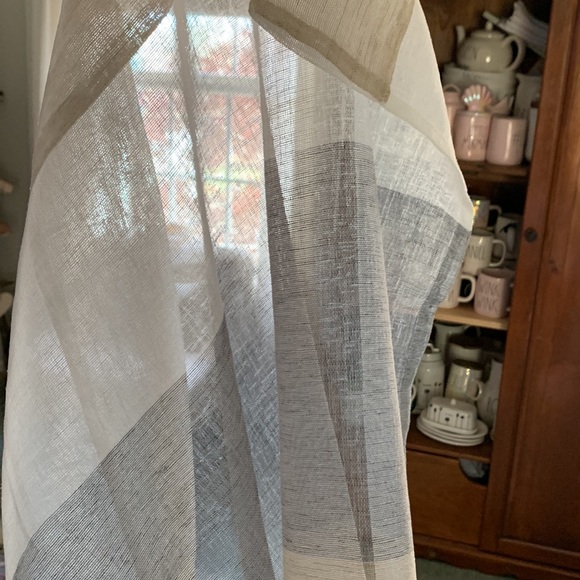 Window curtains 95”L x 40”W semi-sheer coastal neutral linen NEW - Picture 2 of 10